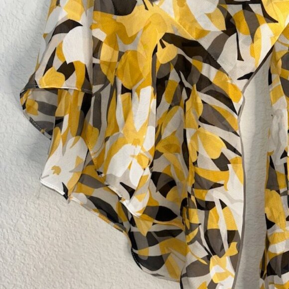 New with tags Kasper Plus‎ Size Printed Ruffled 3/4-Sleeve Top - Picture 2 of 6